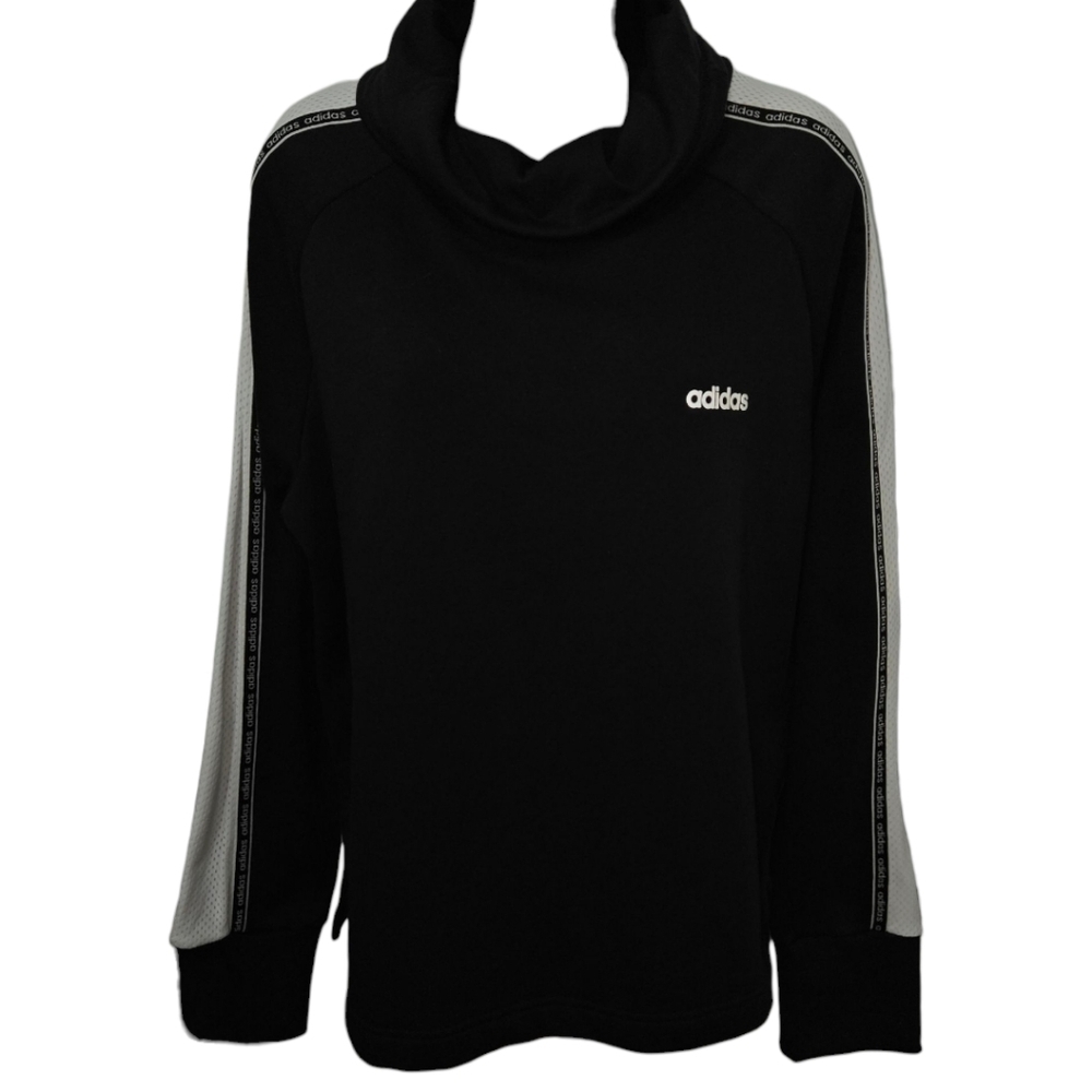 NWT Adidas Logo Mesh Cowl Neck Long Sleeve Sweatshirt